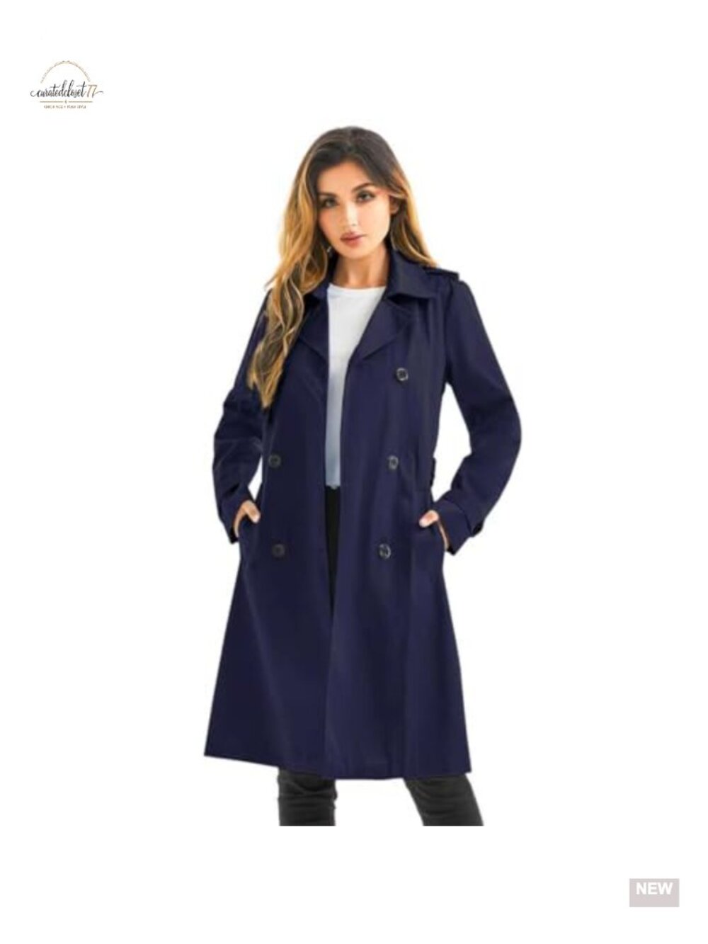 Women's Waterproof Long Trench Coat Double Breasted Belted Detachable Hood